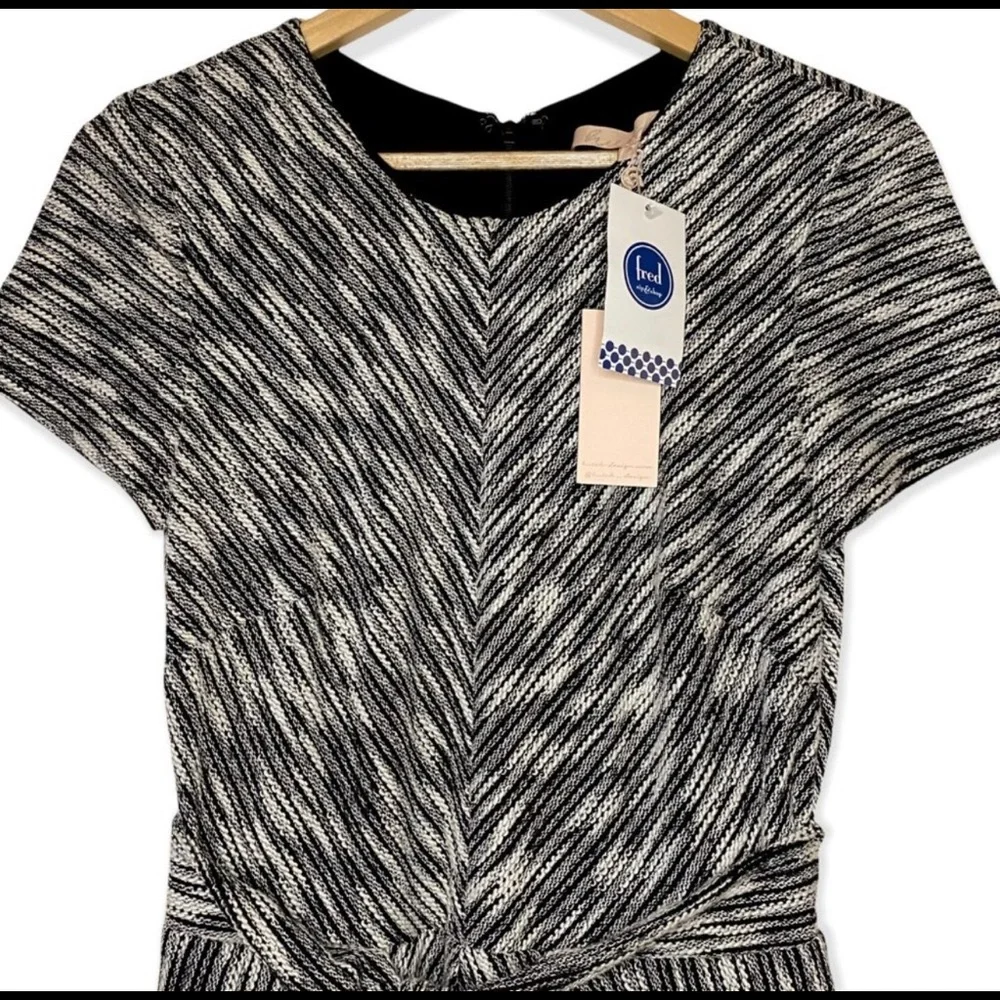 Anthropologie Hutch Dress NWT Avery Fit & Flare Black White Size M BEAUTIFUL! - Picture 6 of 11